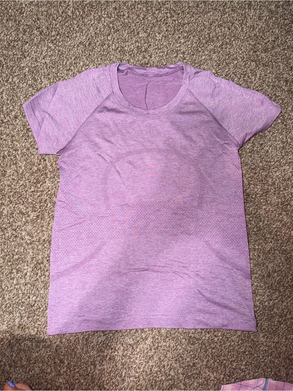 lululemon athletica Heathered Lavender Short Sleeve Active Tee